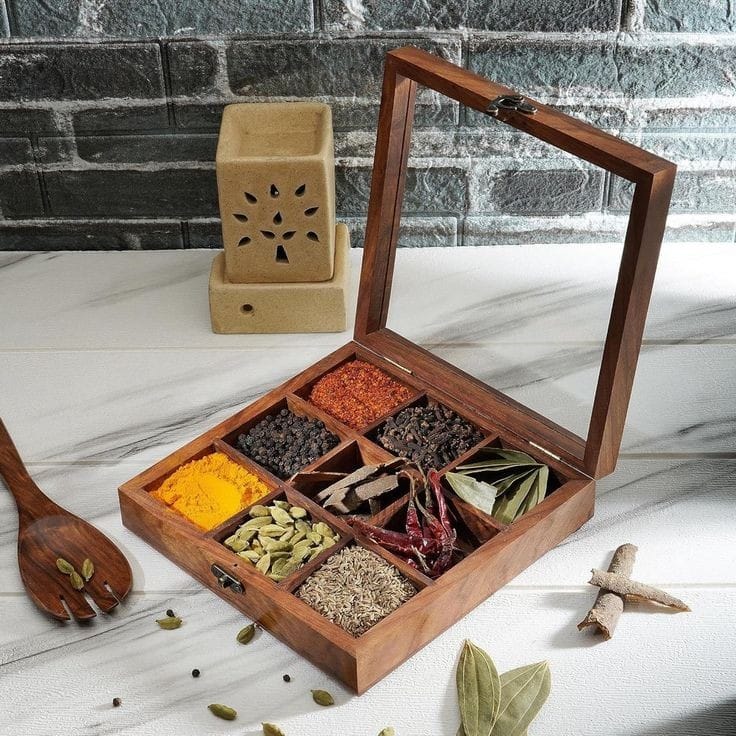 Pure Shesham Wooden Spice Box