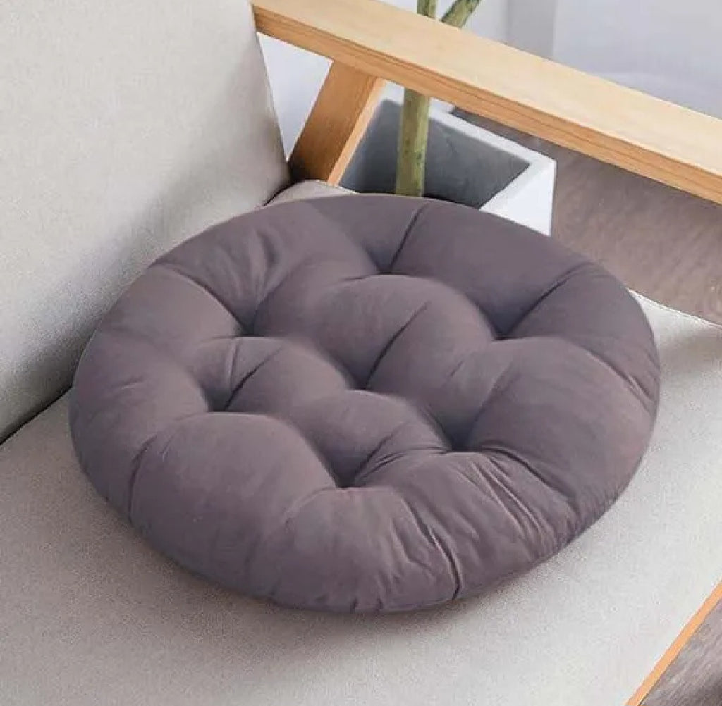 Round Velvet Chair Cushion with Fluffy Filling