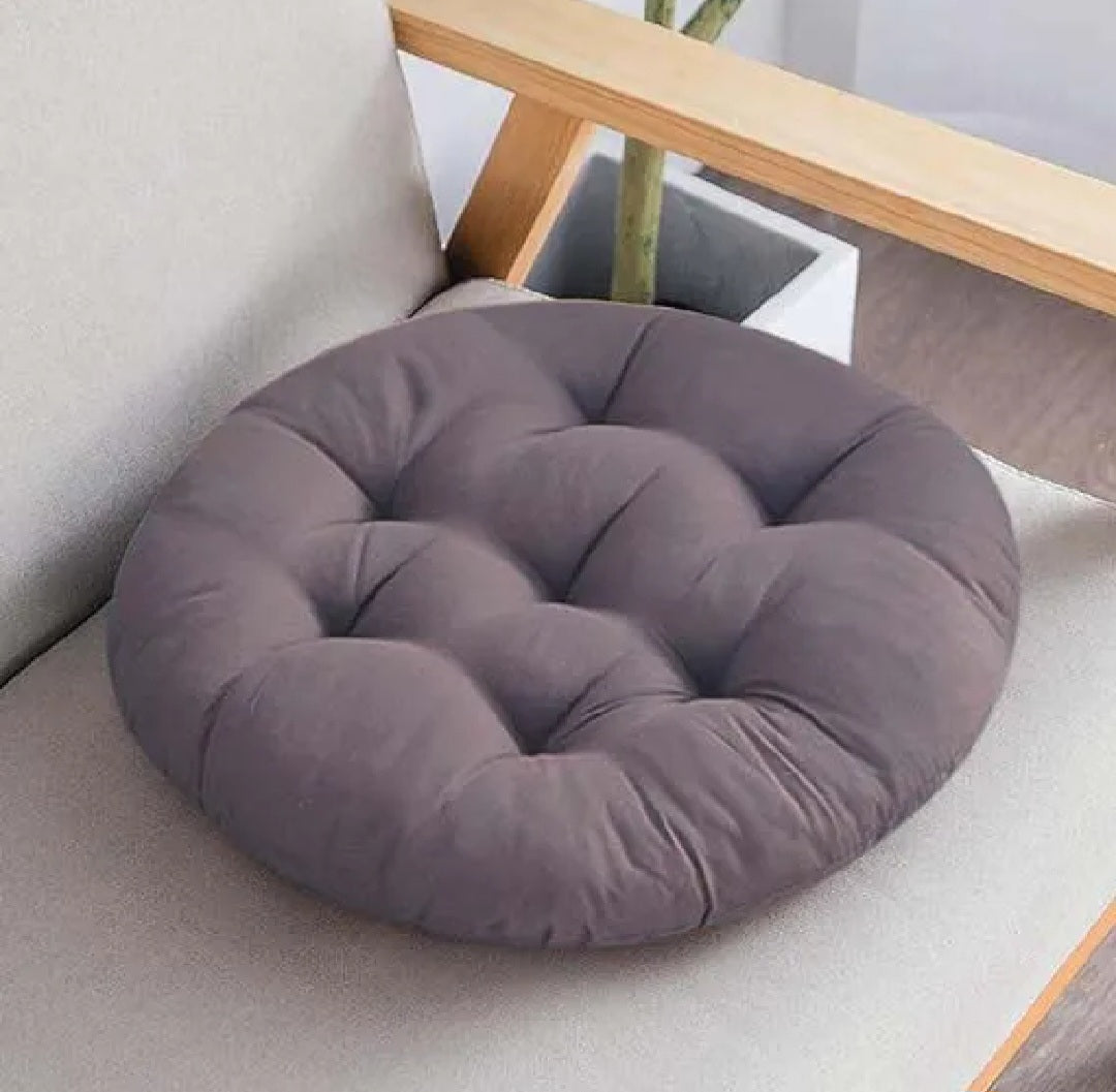 Round Velvet Chair Cushion with Fluffy Filling